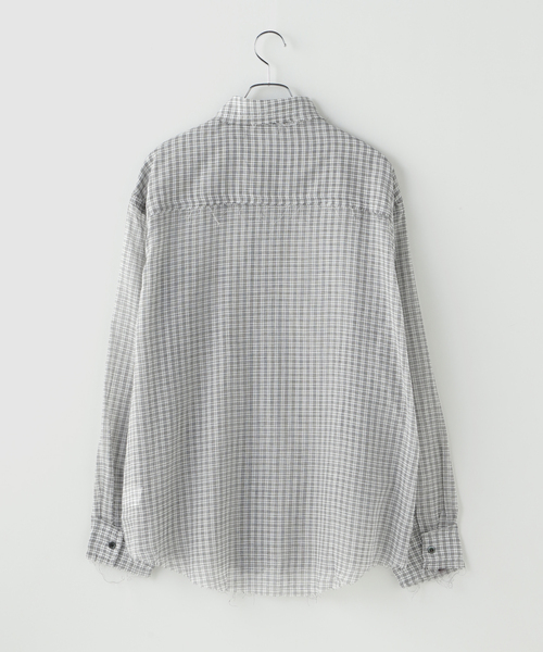 JOINT WORKS（ジョイントワークス）の「カットオフ シアーシャツ / J Cutoff Sheer Shirt（シャツ/ブラウス・メンズ・アイボリー/チャコールグレー・MEDIUM/LARGE）」の3枚目の写真