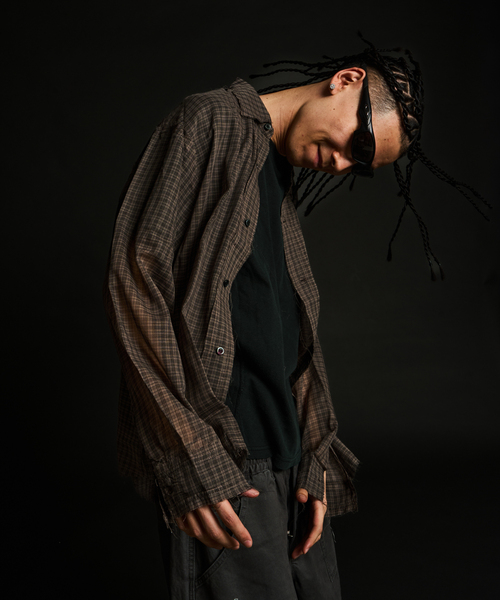 JOINT WORKS(ジョイントワークス)の「カットオフ シアーシャツ / J Cutoff Sheer Shirt(シャツ/ブラウス・メンズ・アイボリー/チャコールグレー・MEDIUM/LARGE)」の10枚目の写真