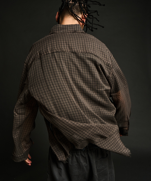 JOINT WORKS(ジョイントワークス)の「カットオフ シアーシャツ / J Cutoff Sheer Shirt(シャツ/ブラウス・メンズ・アイボリー/チャコールグレー・MEDIUM/LARGE)」の11枚目の写真