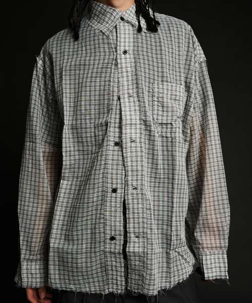 JOINT WORKS(ジョイントワークス)の「カットオフ シアーシャツ / J Cutoff Sheer Shirt(シャツ/ブラウス・メンズ・アイボリー/チャコールグレー・MEDIUM/LARGE)」の16枚目の写真