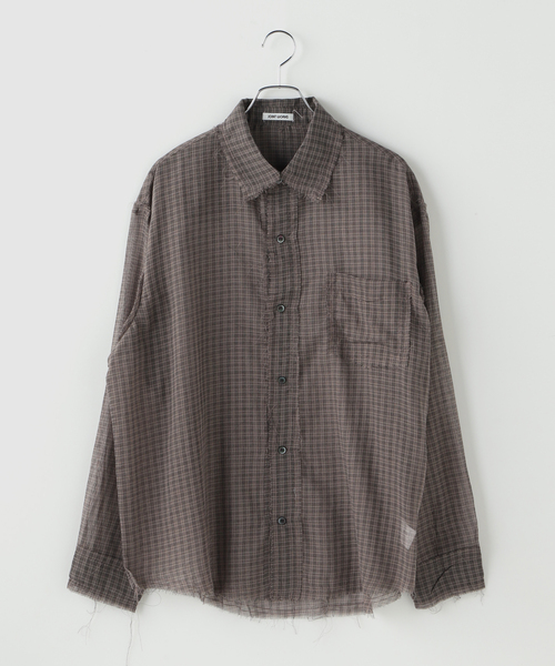 JOINT WORKS(ジョイントワークス)の「カットオフ シアーシャツ / J Cutoff Sheer Shirt(シャツ/ブラウス・メンズ・アイボリー/チャコールグレー・MEDIUM/LARGE)」の3枚目の写真