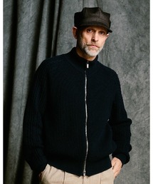 lomond×powder zip-up knit