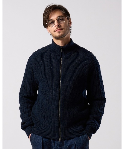 wjk（ダヴルジェイケイ）の「lomond×powder zip-up knit（カーディガン/ボレロ・メンズ・ブラック/ネイビー・SMALL/MEDIUM/LARGE/X-LARGE）」の4枚目の写真