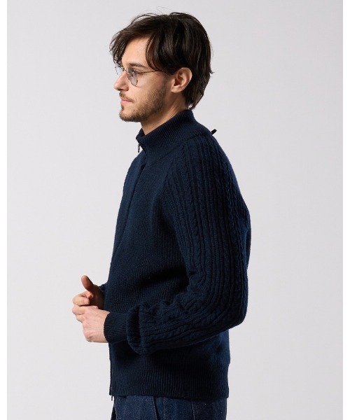 wjk（ダヴルジェイケイ）の「lomond×powder zip-up knit（カーディガン/ボレロ・メンズ・ブラック/ネイビー・SMALL/MEDIUM/LARGE/X-LARGE）」の5枚目の写真
