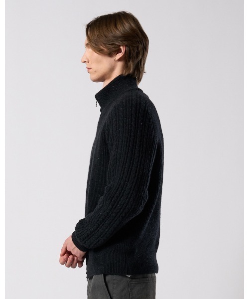 wjk（ダヴルジェイケイ）の「lomond×powder zip-up knit（カーディガン/ボレロ・メンズ・ブラック/ネイビー・SMALL/MEDIUM/LARGE/X-LARGE）」の11枚目の写真