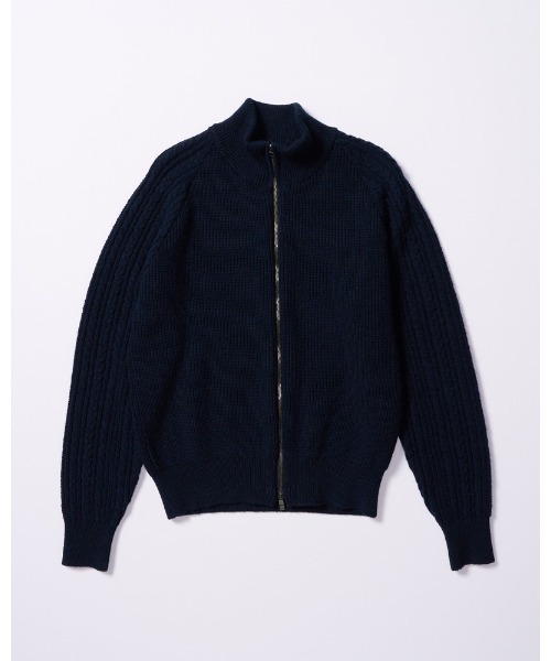 wjk（ダヴルジェイケイ）の「lomond×powder zip-up knit（カーディガン/ボレロ・メンズ・ブラック/ネイビー・SMALL/MEDIUM/LARGE/X-LARGE）」の3枚目の写真