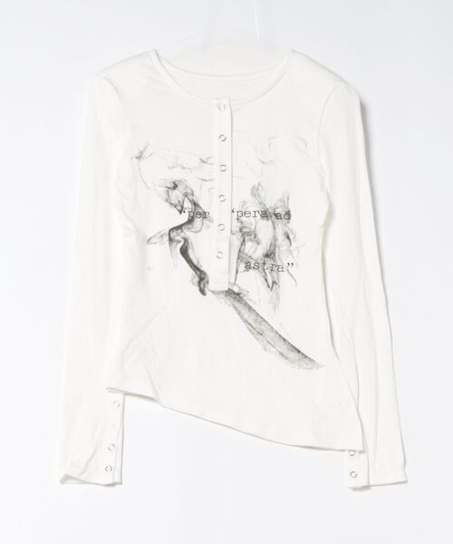 MEMECLE（メメクル）の「【 MEMECLE / メメクル 】Y２Kプリントデザインカットソー（Tシャツ/カットソー・レディース・グレー/ホワイト/ブラック・FREE）」の4枚目の写真