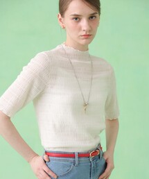 ANAYI | シャーリング５分袖 プルオーバー(Tシャツ/カットソー)