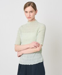 ANAYI | シャーリング５分袖 プルオーバー(Tシャツ/カットソー)