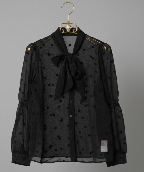 gossip!ロサンゼルス(ゴシップロサンゼルス)の「ドットパターン ボウタイブラウス(シャツ/ブラウス・レディース・ピンク/オフホワイト/ブラック・FREE)」の12枚目の写真
