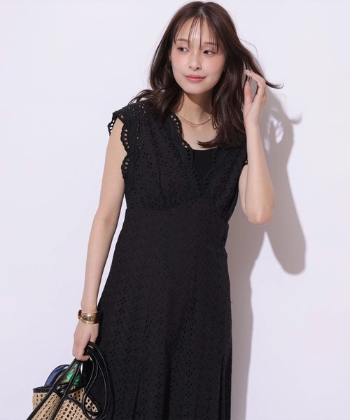 Mystrada(マイストラーダ)の「カットワークワンピース(ワンピース・レディース・ホワイト/ピンク/レッド/ブラック・36/38)」の8枚目の写真