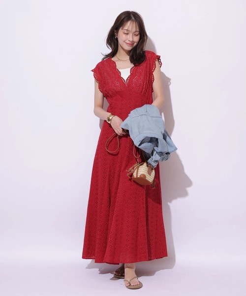 Mystrada(マイストラーダ)の「カットワークワンピース(ワンピース・レディース・ホワイト/ピンク/レッド/ブラック・36/38)」の17枚目の写真