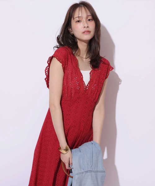 Mystrada(マイストラーダ)の「カットワークワンピース(ワンピース・レディース・ホワイト/ピンク/レッド/ブラック・36/38)」の21枚目の写真