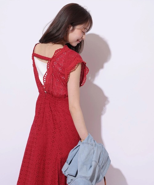 Mystrada(マイストラーダ)の「カットワークワンピース(ワンピース・レディース・ホワイト/ピンク/レッド/ブラック・36/38)」の22枚目の写真