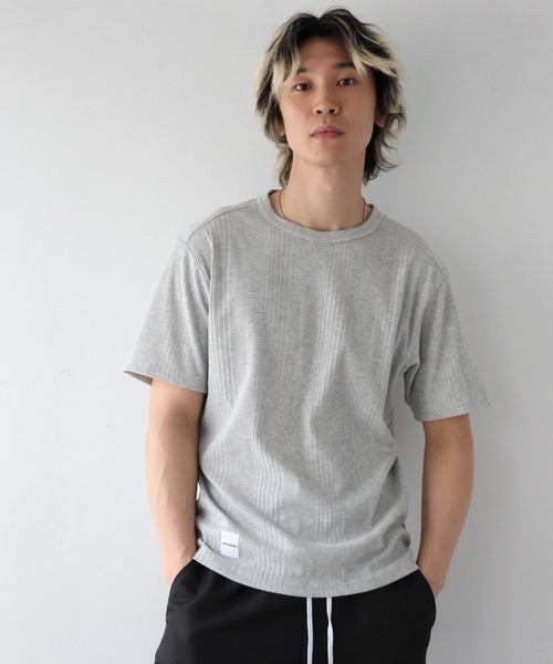 JACKROSE(ジャックローズ)の「JE-ランダムテレコ クルーネック SSTEE(Tシャツ/カットソー・メンズ・グレー/ホワイト/ブラック・M/L)」の1枚目の写真