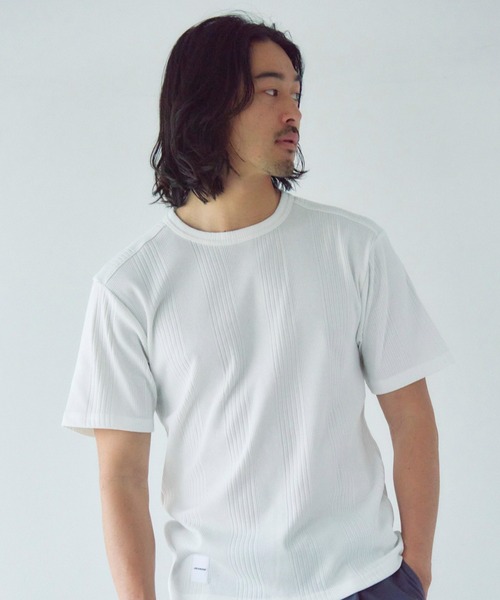 JACKROSE(ジャックローズ)の「JE-ランダムテレコ クルーネック SSTEE(Tシャツ/カットソー・メンズ・グレー/ホワイト/ブラック・M/L)」の2枚目の写真