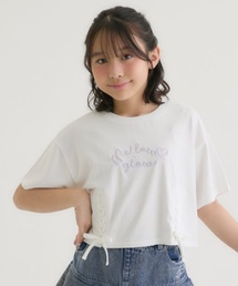 PINK-latte | アソート柄レースアップ半袖Tシャツ(Tシャツ/カットソー)