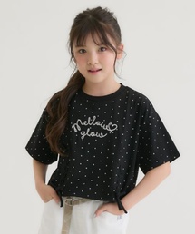 PINK-latte | アソート柄レースアップ半袖Tシャツ(Tシャツ/カットソー)