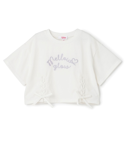 PINK-latte(ピンクラテ)の「アソート柄レースアップ半袖Tシャツ(Tシャツ/カットソー・キッズ・オフホワイト/ブラック/ドット/ミント/ラベンダー・150cm/140cm/160cm/120cm/130cm)」の13枚目の写真