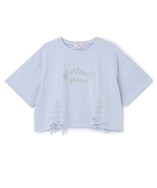 PINK-latte(ピンクラテ)の「アソート柄レースアップ半袖Tシャツ(Tシャツ/カットソー・キッズ・オフホワイト/ブラック/ドット/ミント/ラベンダー・150cm/140cm/160cm/120cm/130cm)」の14枚目の写真