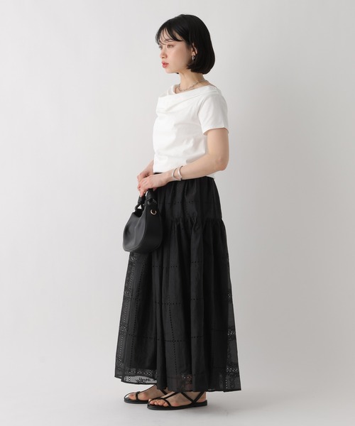 BAYFLOW（ベイフロー）の「[WEB限定/トレンドアイテム]レースパッチワークスカート（スカート・レディース・ブラック/ホワイト・SMALL/MEDIUM）」の16枚目の写真