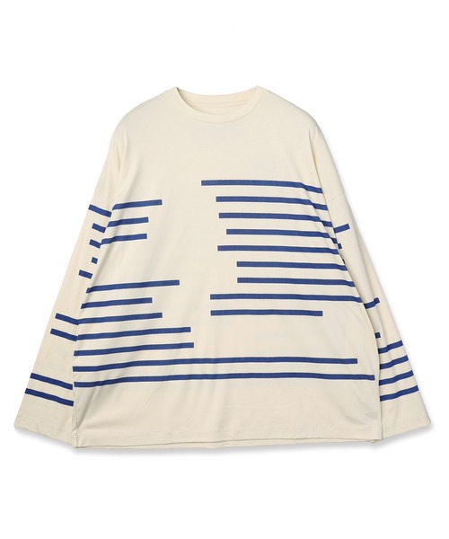 Dulcamara(ドゥルカマラ)の「グリッチボーダーロンT(Tシャツ/カットソー・メンズ・バーガンディー/ブラック/ブルー・1/0)」の3枚目の写真