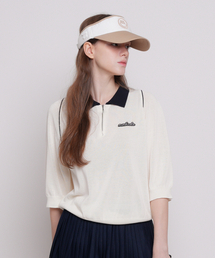 セージアノラック配色ニット WHITE