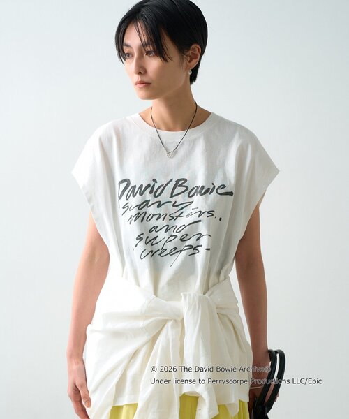 LOUNGEDRESS(ラウンジドレス)の「【GOOD ROCK SPEED】DAVID BOWIE フレンチT(Tシャツ/カットソー・レディース・オフホワイト/ブラック・FREE)」の15枚目の写真