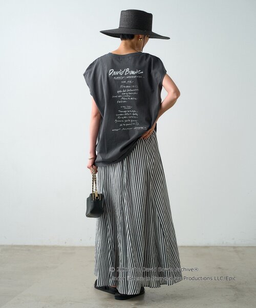 LOUNGEDRESS(ラウンジドレス)の「【GOOD ROCK SPEED】DAVID BOWIE フレンチT(Tシャツ/カットソー・レディース・オフホワイト/ブラック・FREE)」の6枚目の写真