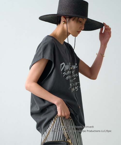 LOUNGEDRESS(ラウンジドレス)の「【GOOD ROCK SPEED】DAVID BOWIE フレンチT(Tシャツ/カットソー・レディース・オフホワイト/ブラック・FREE)」の9枚目の写真