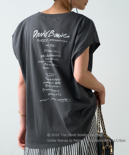 LOUNGEDRESS(ラウンジドレス)の「【GOOD ROCK SPEED】DAVID BOWIE フレンチT(Tシャツ/カットソー・レディース・オフホワイト/ブラック・FREE)」の1枚目の写真