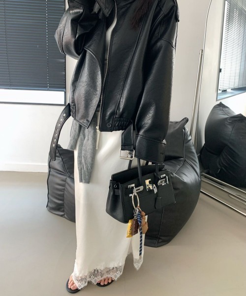 FREE STYLISTS(フリー スタイリスト)の「YUGA_YGMC Korean-style satin lace skirt(スカート・レディース・ホワイト/ブラック・FREE)」の17枚目の写真