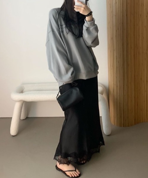 FREE STYLISTS(フリー スタイリスト)の「YUGA_YGMC Korean-style satin lace skirt(スカート・レディース・ホワイト/ブラック・FREE)」の20枚目の写真