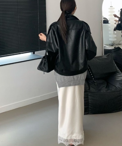 FREE STYLISTS(フリー スタイリスト)の「YUGA_YGMC Korean-style satin lace skirt(スカート・レディース・ホワイト/ブラック・FREE)」の19枚目の写真