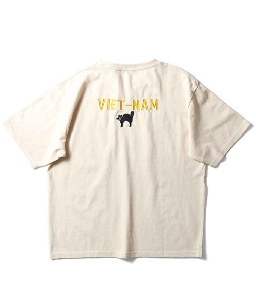HOUSTON(ヒューストン)の「HOUSTON スーベニアTシャツ(VIETNAM)(Tシャツ/カットソー・メンズ・ネイビー/ターコイズブルー/ナチュラル/ピンク・1/0)」の5枚目の写真