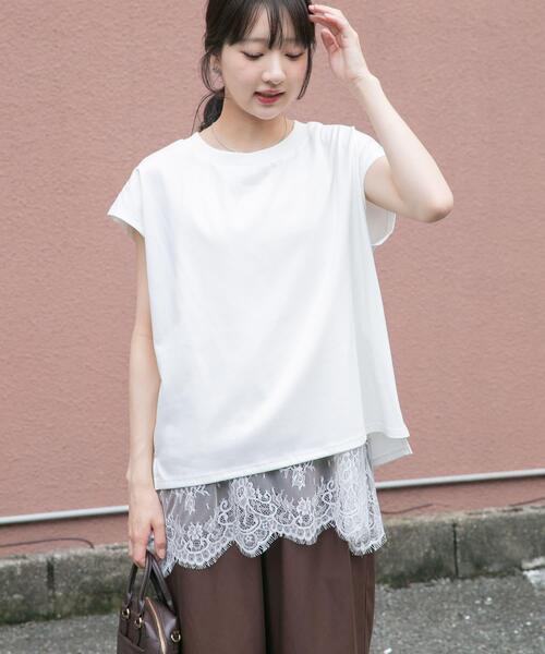 ITEMS URBANRESEARCH(アイテムズ アーバンリサーチ)の「『接触冷感/UVカット』クルーネックノースリTシャツ(Tシャツ/カットソー・レディース・ブラック/ライトブラウン/ホワイト/ホワイト系その他・FREE)」の2枚目の写真