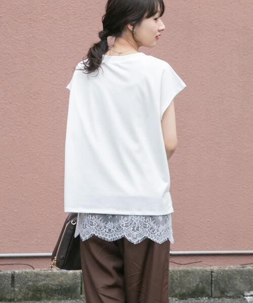 ITEMS URBANRESEARCH(アイテムズ アーバンリサーチ)の「『接触冷感/UVカット』クルーネックノースリTシャツ(Tシャツ/カットソー・レディース・ブラック/ライトブラウン/ホワイト/ホワイト系その他・FREE)」の6枚目の写真