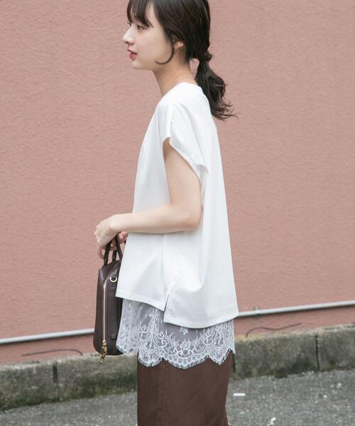 ITEMS URBANRESEARCH(アイテムズ アーバンリサーチ)の「『接触冷感/UVカット』クルーネックノースリTシャツ(Tシャツ/カットソー・レディース・ブラック/ライトブラウン/ホワイト/ホワイト系その他・FREE)」の7枚目の写真