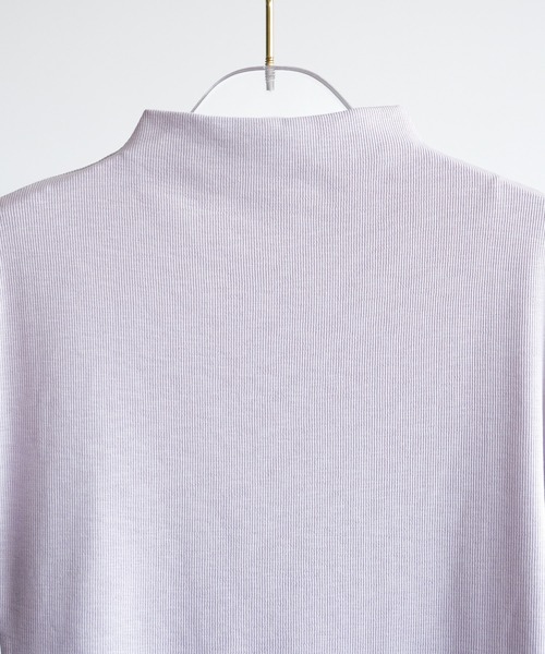 DRESS PLUS(ドレスプラス)の「リブカットソー リブ編みT レディース(Tシャツ/カットソー・レディース・パープル/イエロー/アイボリー/ブラック/ブルー・M)」の21枚目の写真