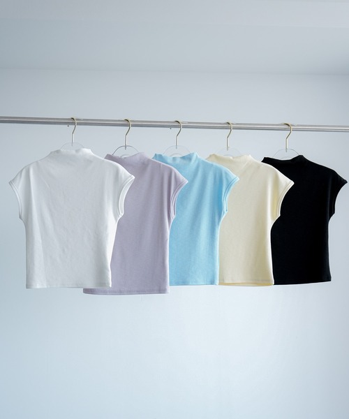 DRESS PLUS(ドレスプラス)の「リブカットソー リブ編みT レディース(Tシャツ/カットソー・レディース・パープル/イエロー/アイボリー/ブラック/ブルー・M)」の20枚目の写真