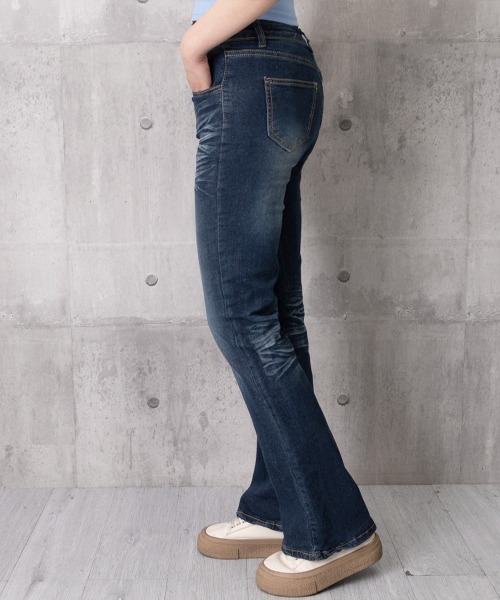 Miniministore(ミニミニストア)の「セミフレアデニムパンツレトロデニムパンツ(デニムパンツ・レディース・インディゴブルー・M/XL/S/L)」の14枚目の写真