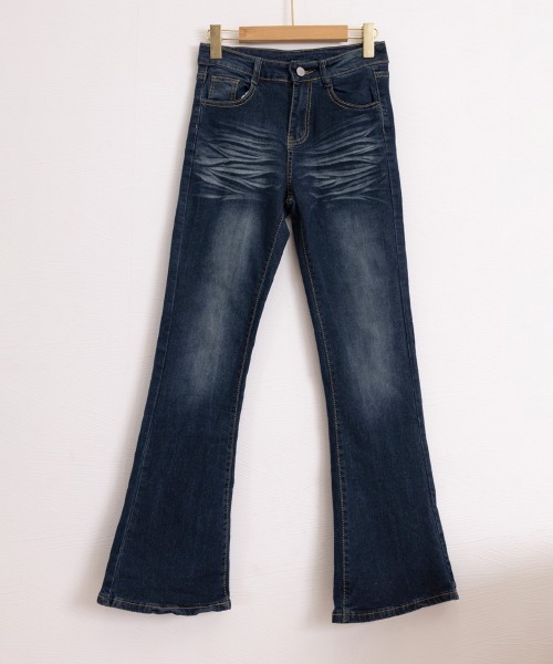 Miniministore(ミニミニストア)の「セミフレアデニムパンツレトロデニムパンツ(デニムパンツ・レディース・インディゴブルー・M/XL/S/L)」の16枚目の写真