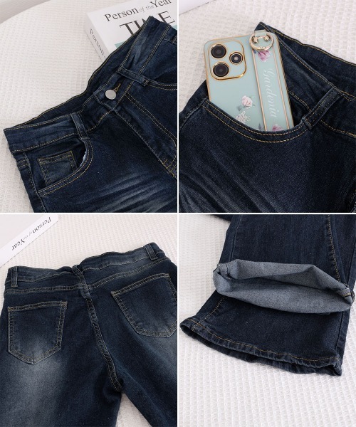 Miniministore(ミニミニストア)の「セミフレアデニムパンツレトロデニムパンツ(デニムパンツ・レディース・インディゴブルー・M/XL/S/L)」の20枚目の写真