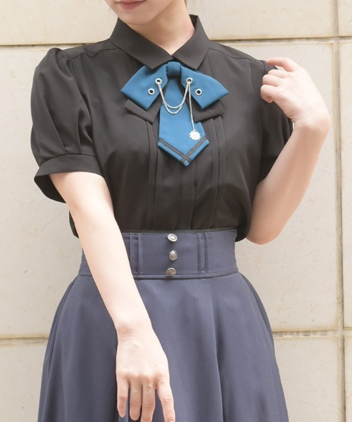 axes femme(アクシーズファム)の「チェーンタイセットブラウス(シャツ/ブラウス・レディース・ピンク/キナリ/ブラック・MEDIUM)」の7枚目の写真