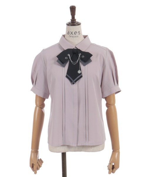 axes femme(アクシーズファム)の「チェーンタイセットブラウス(シャツ/ブラウス・レディース・ピンク/キナリ/ブラック・MEDIUM)」の13枚目の写真