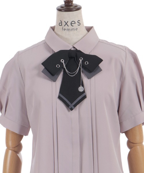 axes femme(アクシーズファム)の「チェーンタイセットブラウス(シャツ/ブラウス・レディース・ピンク/キナリ/ブラック・MEDIUM)」の16枚目の写真