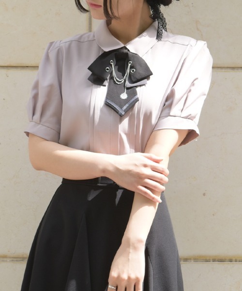 axes femme(アクシーズファム)の「チェーンタイセットブラウス(シャツ/ブラウス・レディース・ピンク/キナリ/ブラック・MEDIUM)」の4枚目の写真