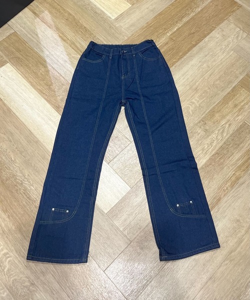 link lot（リンクロット）の「裾デザインワイドストレートデニムパンツ（デニムパンツ・メンズ・ネイビー・L/M）」の18枚目の写真