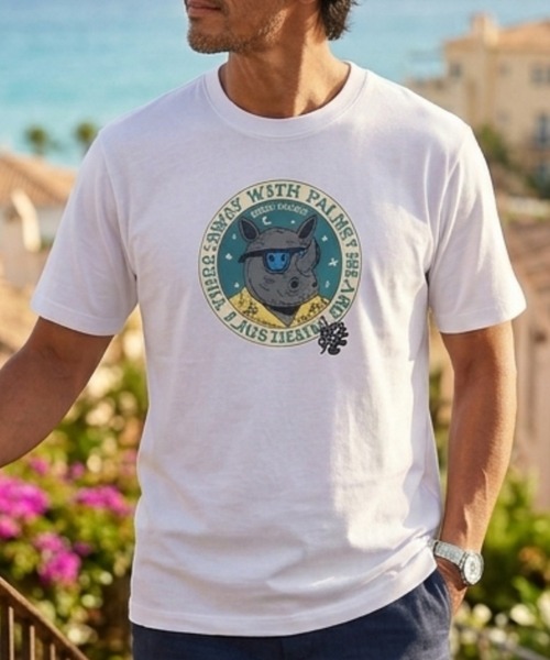 KANSAI YAMAMOTO HOMME（カンサイヤマモトオム）の「【KANSAI YAMAMOTO HOMME/カンサイヤマモトオム】天竺プリントTシャツ（Tシャツ/カットソー・メンズ・サックスブルー/ブラック/ホワイト/オレンジ・LARGE/MEDIUM/X-LARGE）」の9枚目の写真