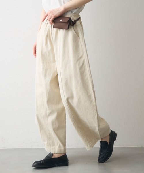 Crisp(クリスプ)の「wash denim easy pants / ウォッシュデニムイージーパンツ(デニムパンツ・レディース・ブルー/アイボリー・FREE)」の2枚目の写真